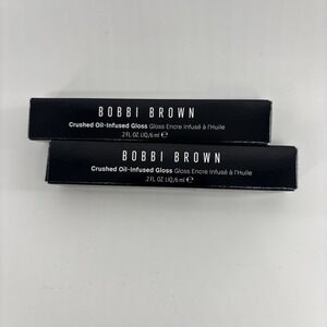 2 x NEW Bobbi Brown Crushed Oil-Infused Lip Gloss - Full Size - Rock & Red